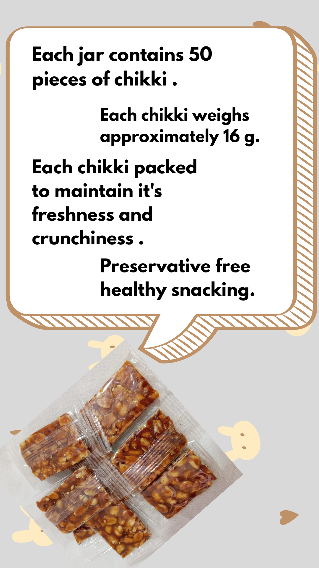 Traditional Indian peanut chikki pieces served as a festive snack by Harishi.