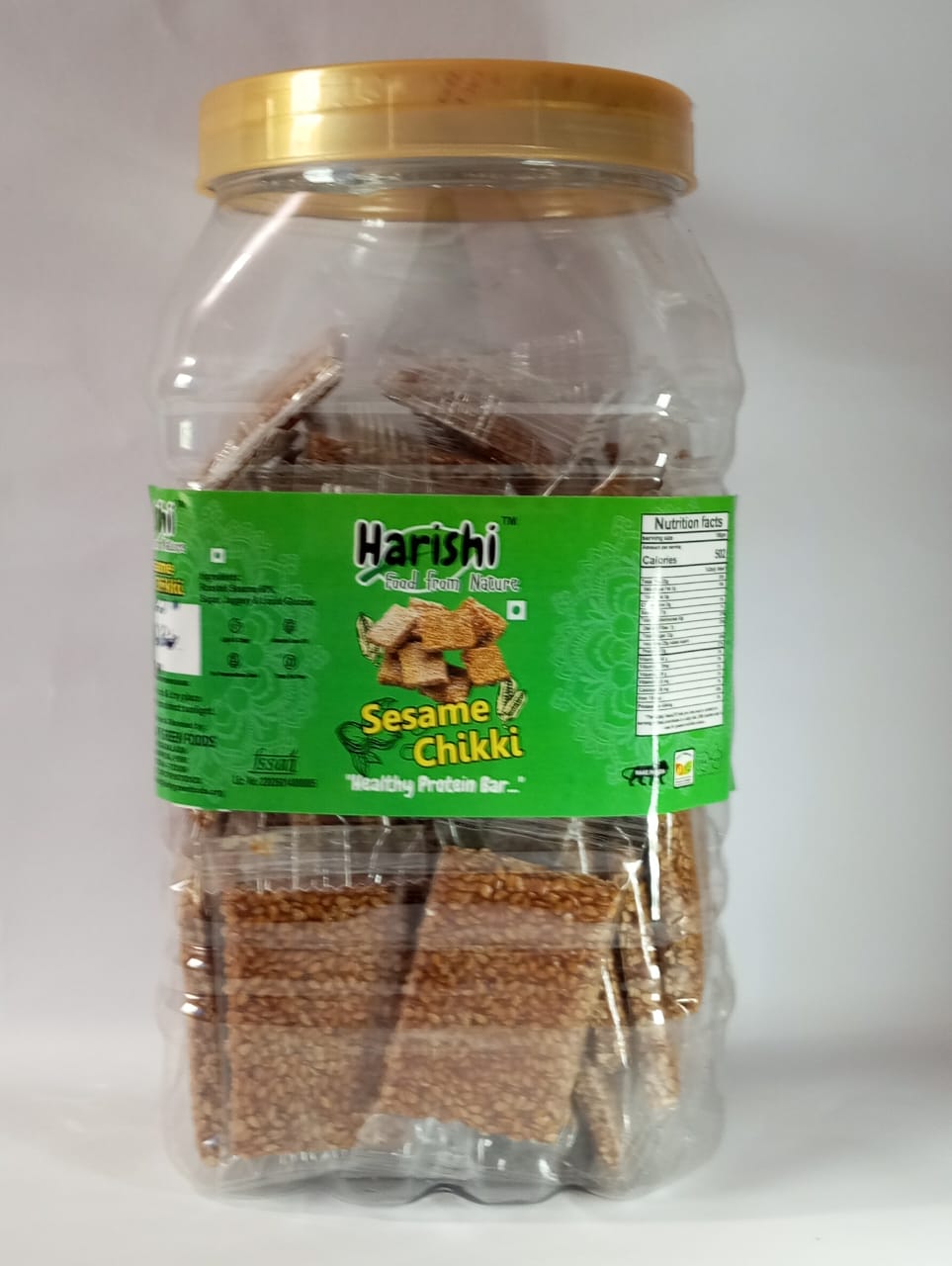 Handcrafted sesame chikki (til chikki) bars made with roasted sesame and jaggery for healthy snacks-Harishi.